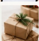 Christmas gift packages with spruce sprig