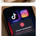 Social media app account suspended notice