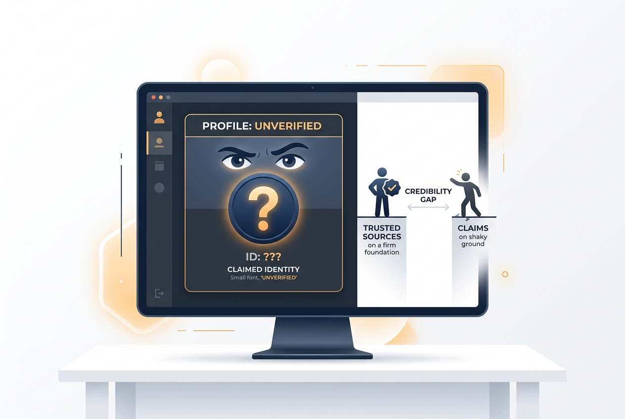 Illustration representing credibility gap of a brand without a site